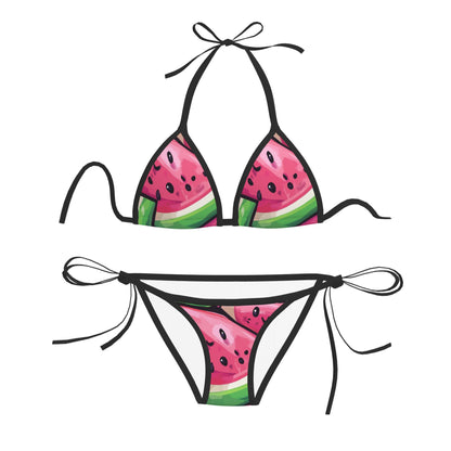 Watermelon Print Triangle Bikini Swimsuit